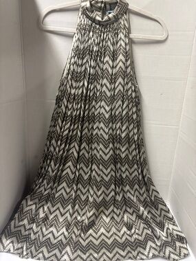 ANTONIO MELANI Pleated Chevron  100% silk pleaded halter dress